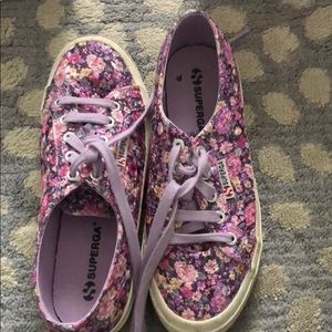 Purple Floral Superga Sneakers